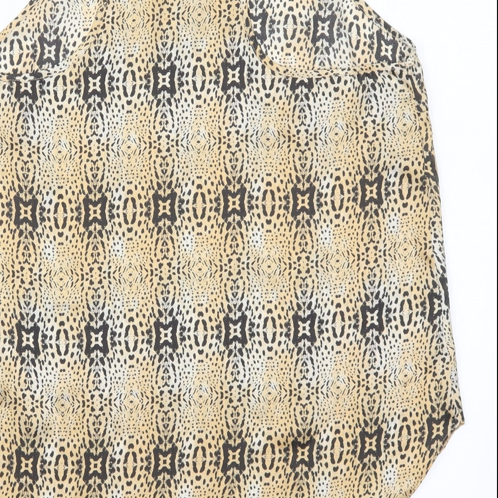 Topshop Womens Beige Animal Print  Basic Tank Size 14