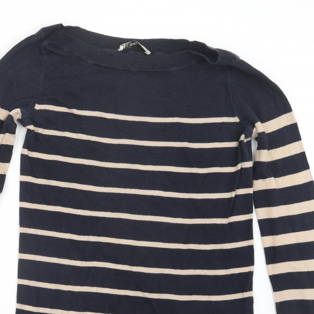 Oasis Womens Blue Striped Knit Pullover Jumper Size XS