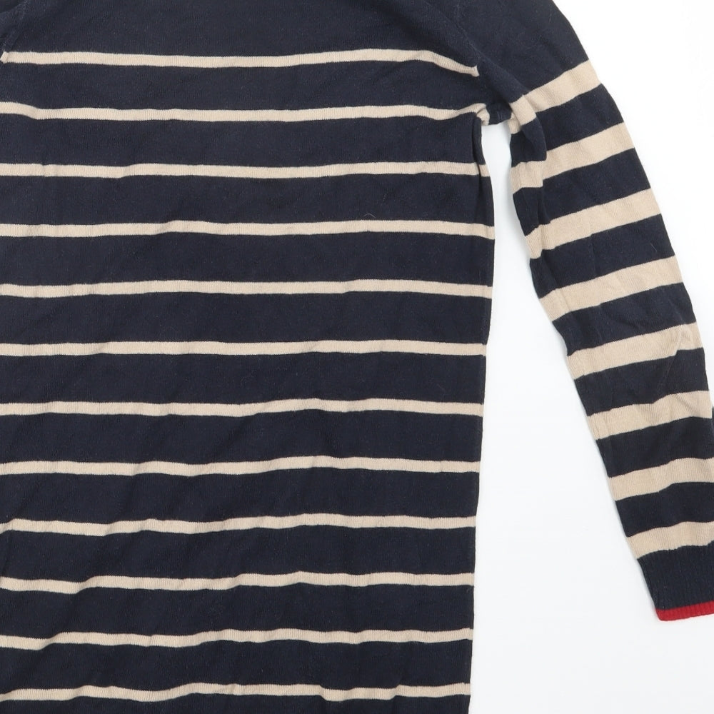 Oasis Womens Blue Striped Knit Pullover Jumper Size XS