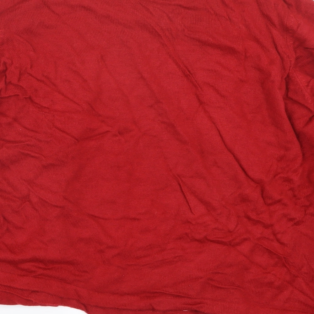 EWM Womens Red  Knit Cardigan Jumper Size 14