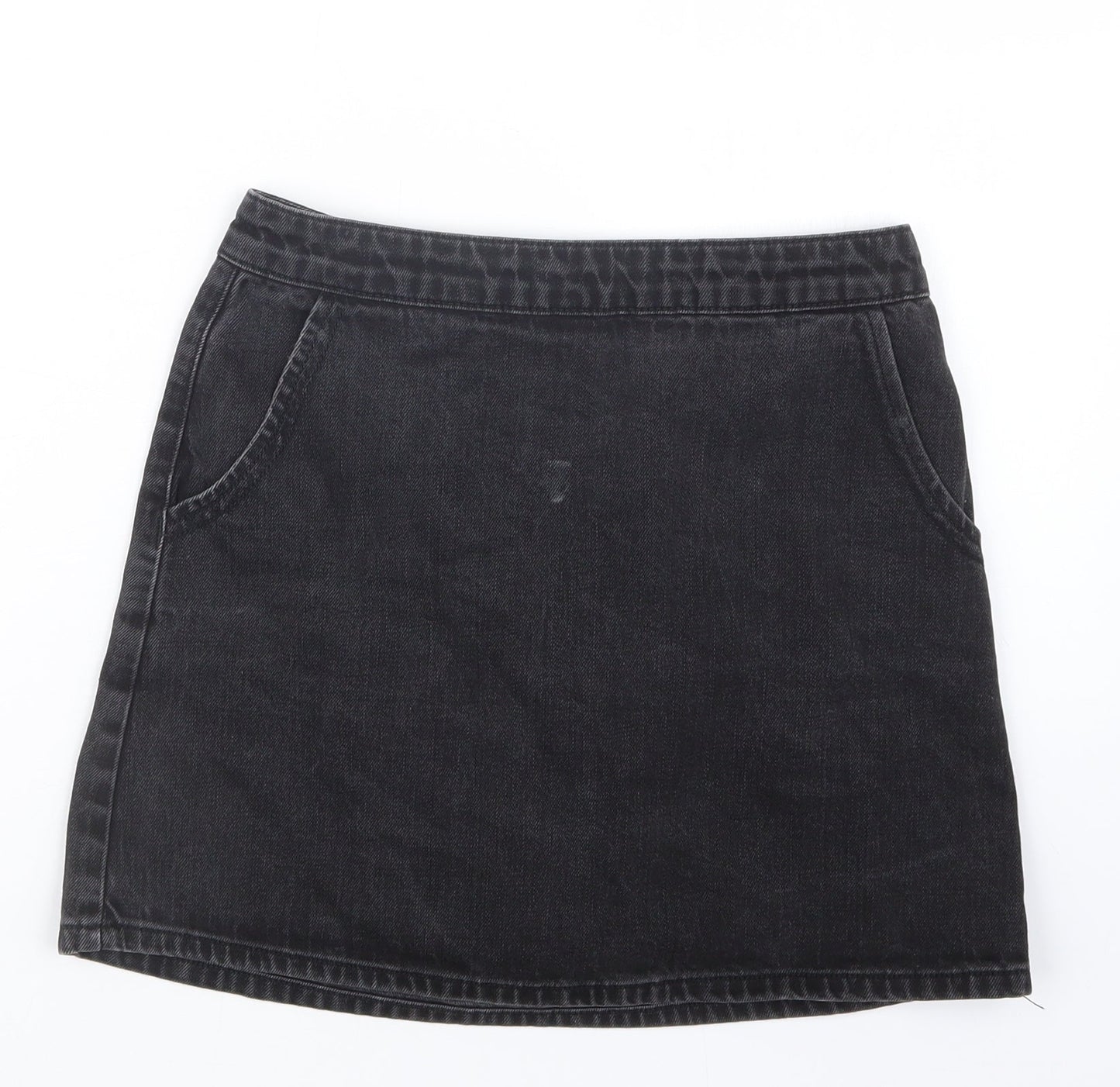 Topshop Womens Black  Denim Straight & Pencil Skirt Size 26 in