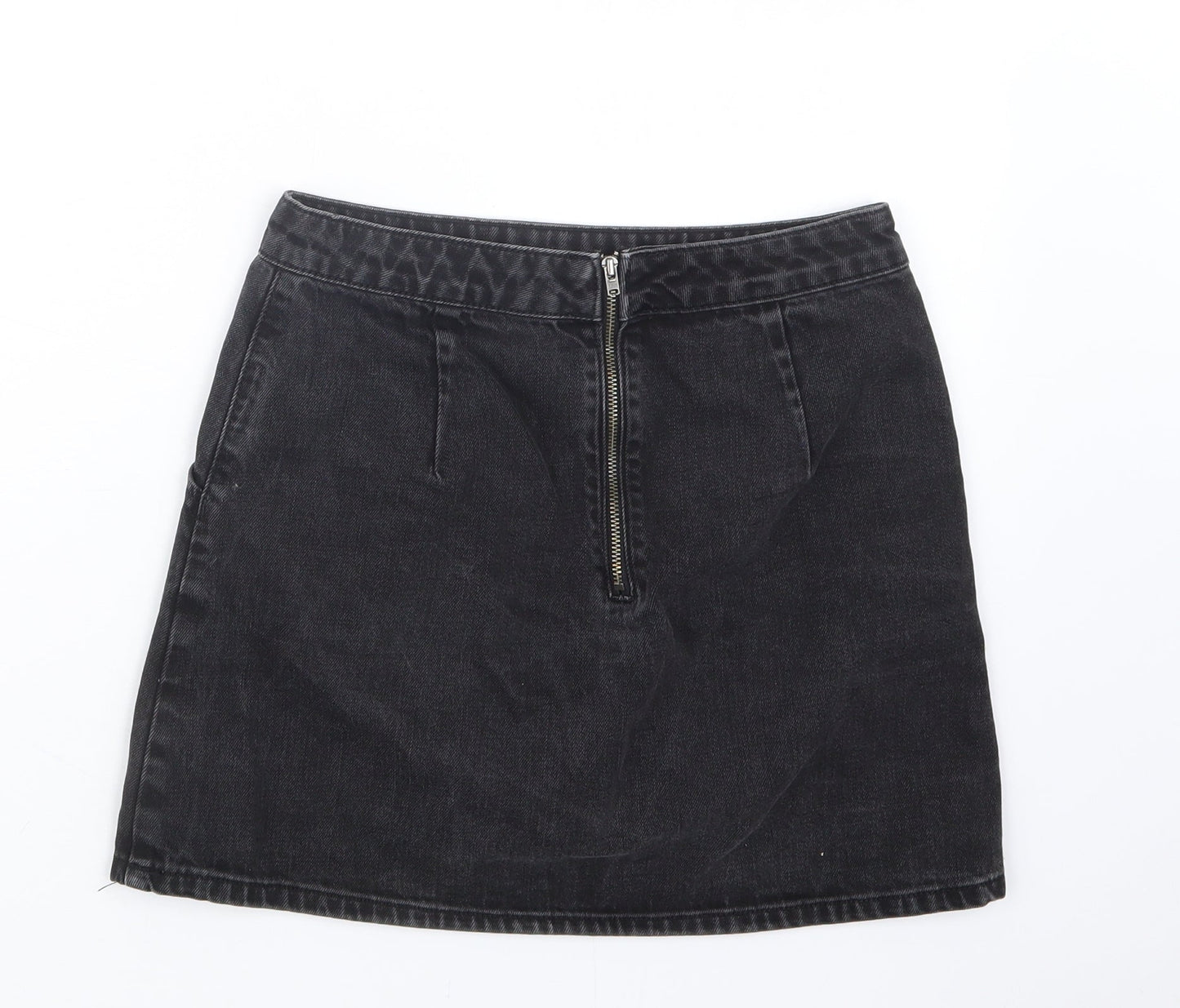 Topshop Womens Black  Denim Straight & Pencil Skirt Size 26 in