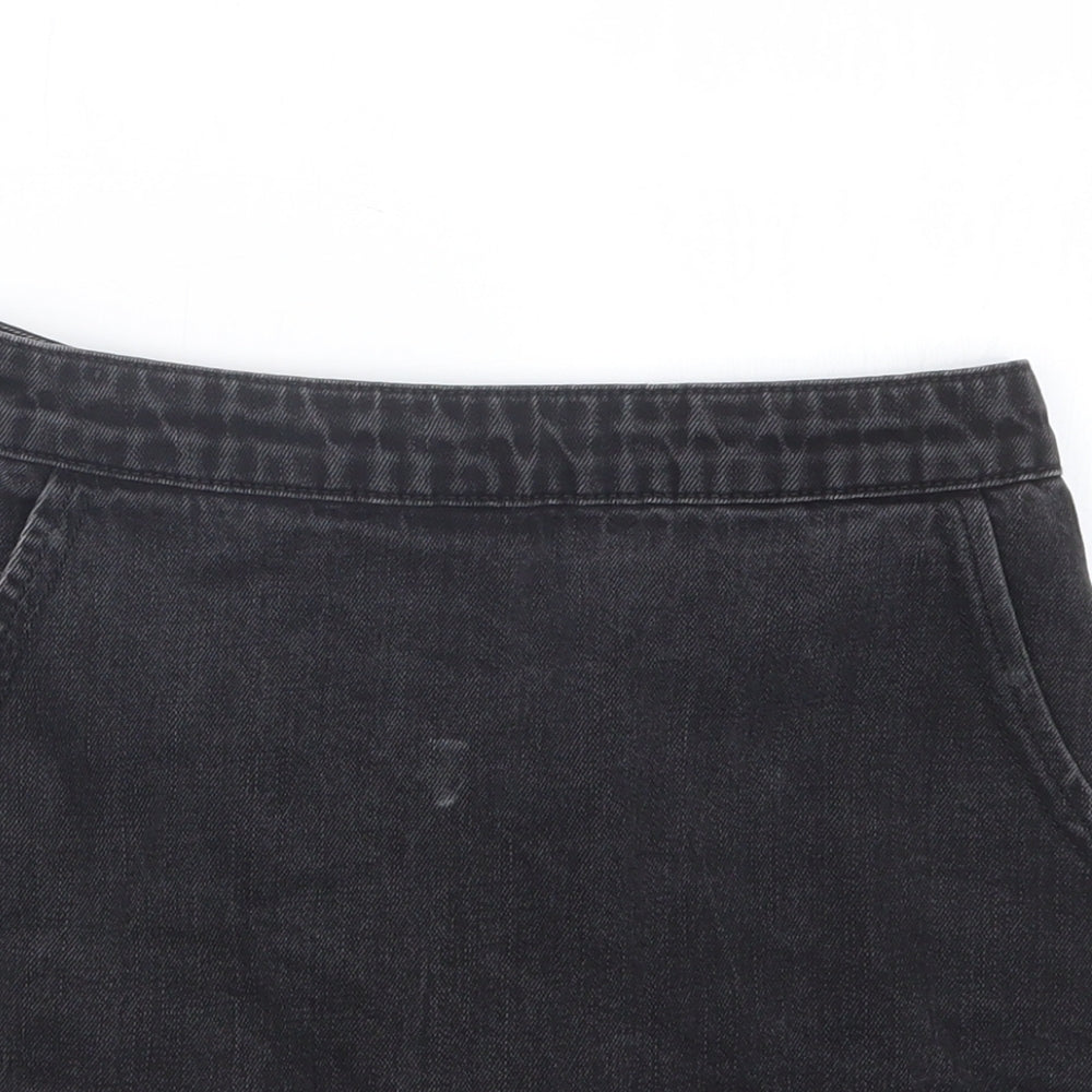 Topshop Womens Black  Denim Straight & Pencil Skirt Size 26 in