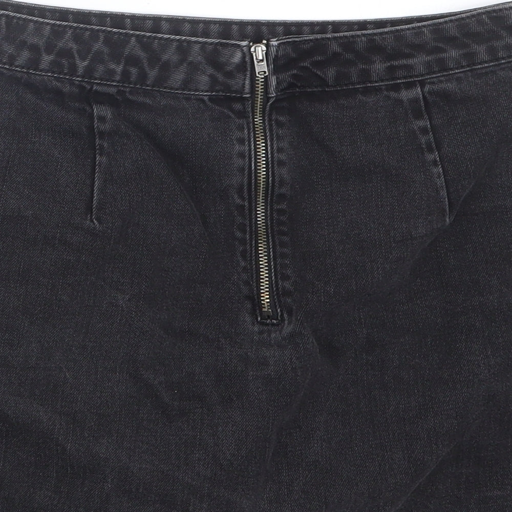 Topshop Womens Black  Denim Straight & Pencil Skirt Size 26 in