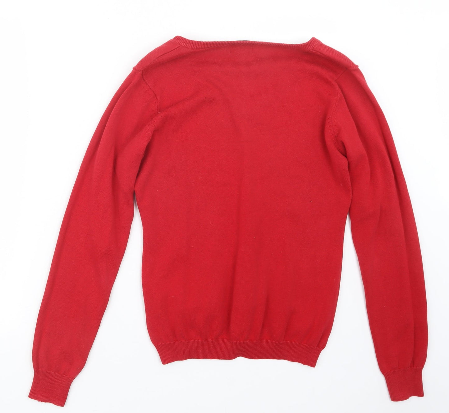 James & Nicholson Womens Red  Knit Pullover Jumper Size M