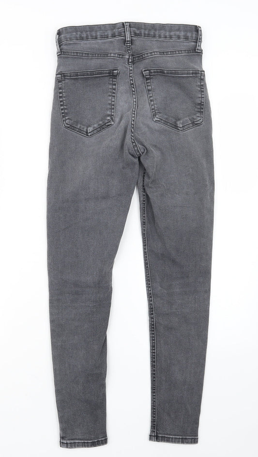 Topshop Womens Black  Denim Straight Jeans Size 26 in L26.5 in