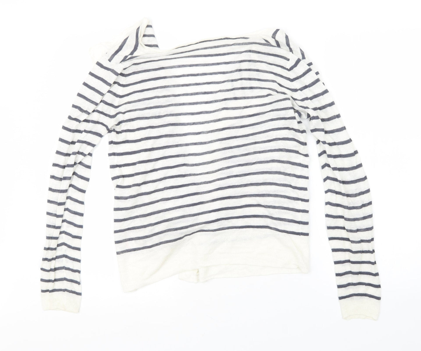 Preworn Womens Blue Striped  Cardigan Jumper Size S