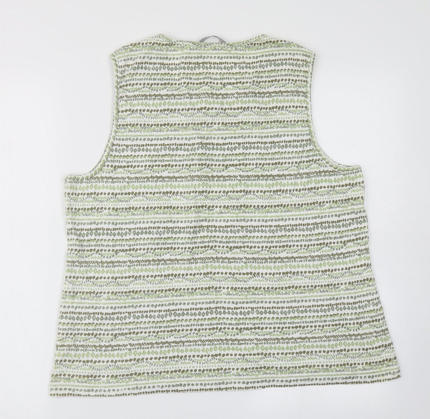 Bm Casual Womens Green Striped  Basic Tank Size L