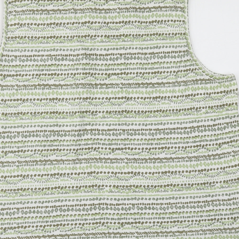 Bm Casual Womens Green Striped  Basic Tank Size L