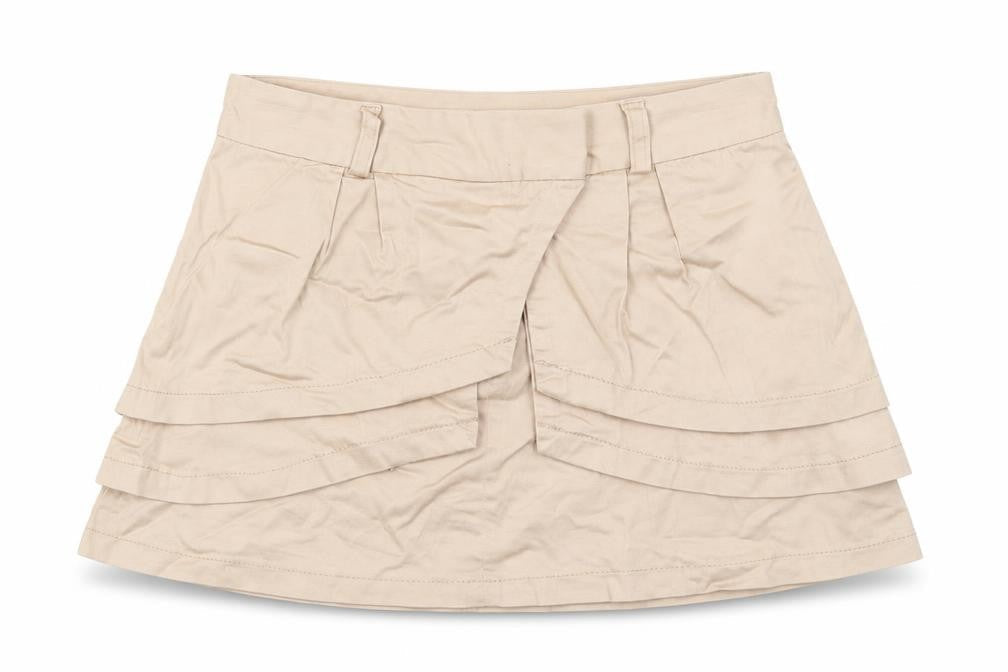 Front view of ASOS women’s pink a-line skirt, size UK 8