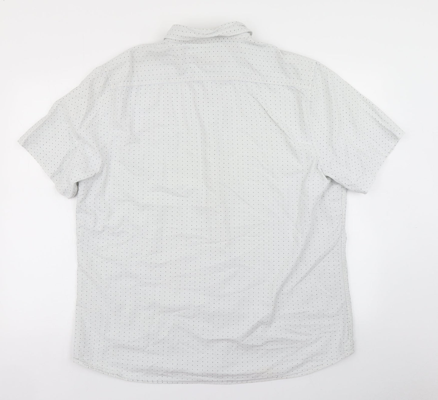 George Mens White Polka Dot   Button-Up Size XL