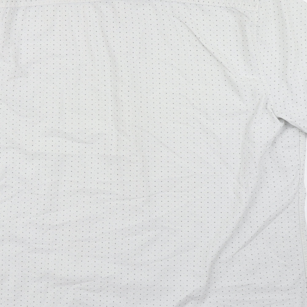 George Mens White Polka Dot   Button-Up Size XL