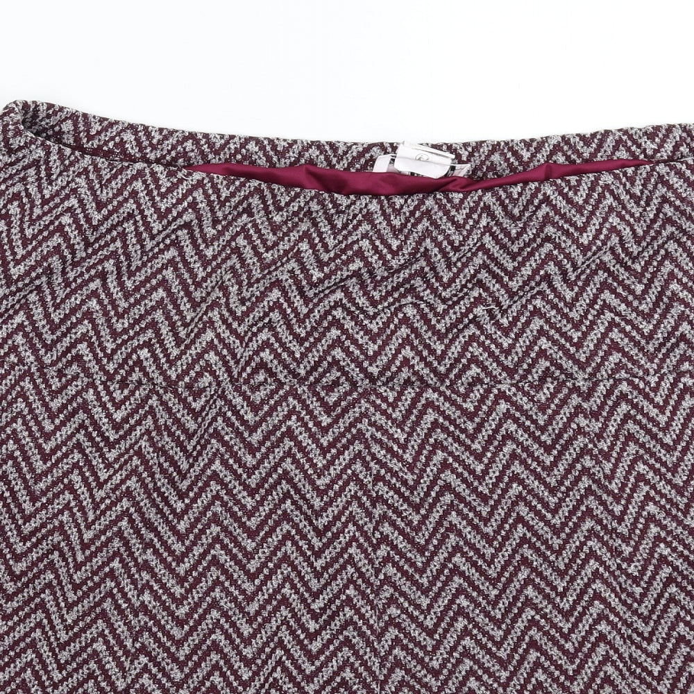 Afibel Womens Multicoloured Geometric  A-Line Skirt Size 30