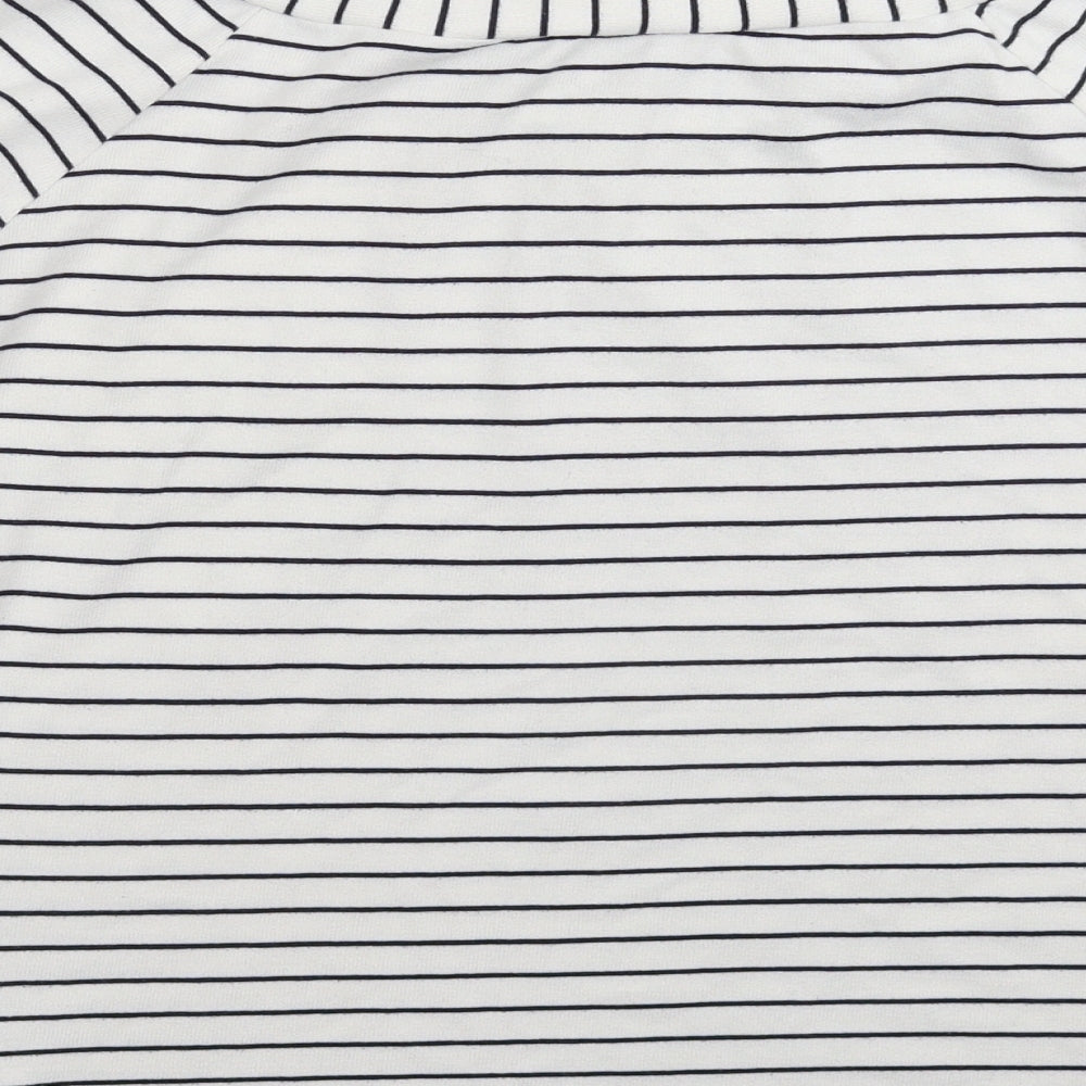 F&F Womens White Striped  Pullover Jumper Size 14