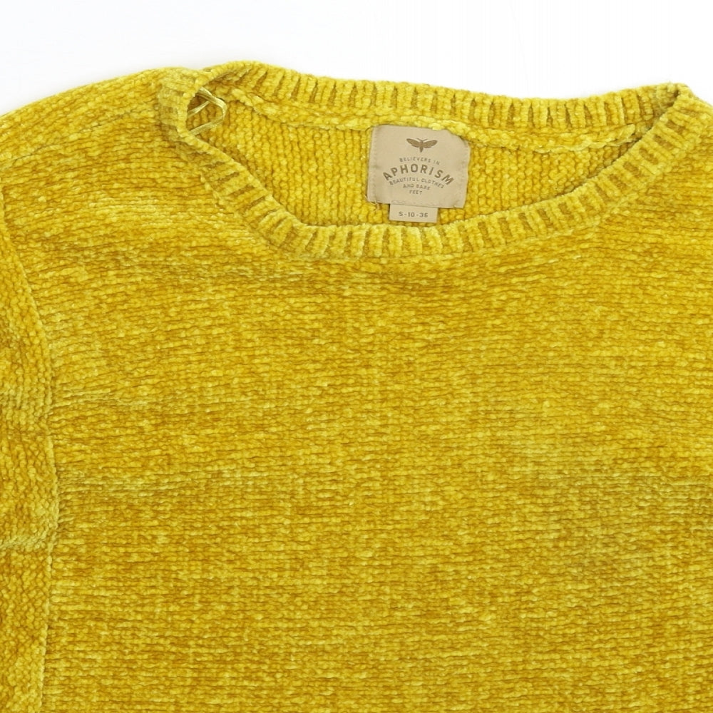 Aphorism Womens Yellow  Knit Pullover Jumper Size 10  - Oversized