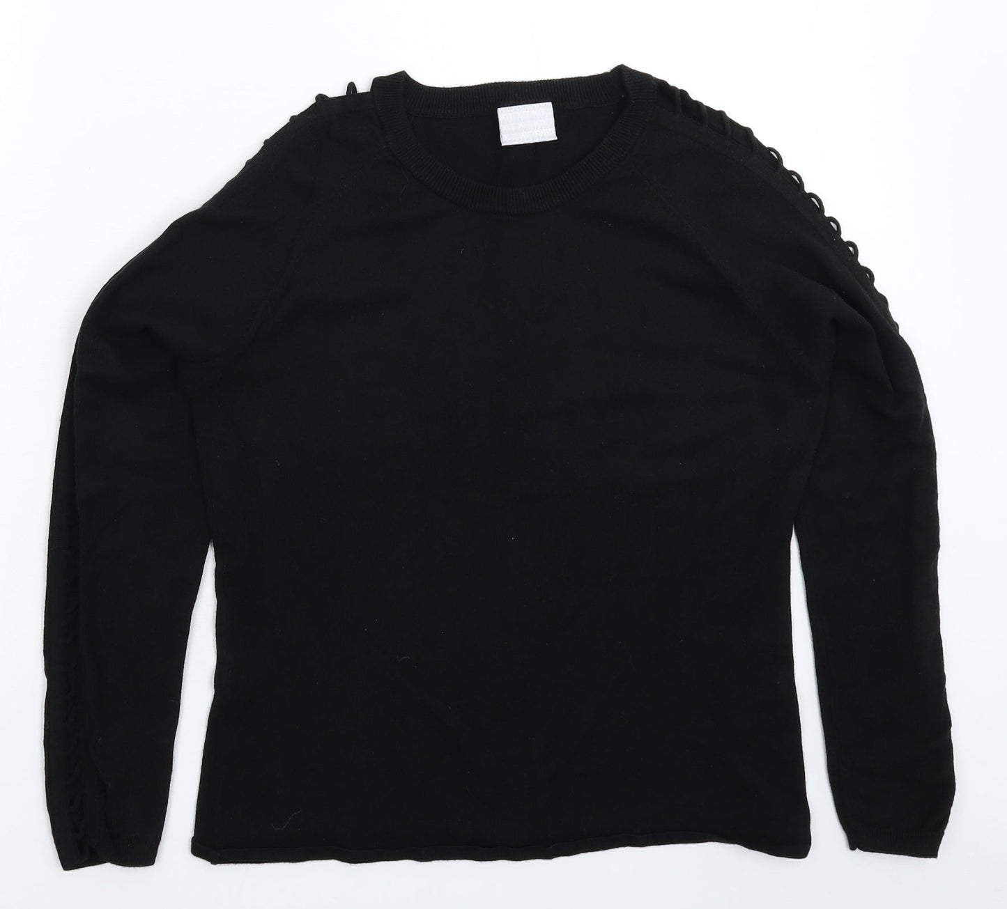 Kit Womens Black  Knit Pullover Jumper Size 18