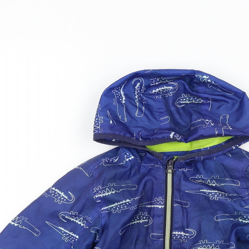 Nutmeg Boys Blue Geometric  Basic Coat Jacket Size 2-3 Years