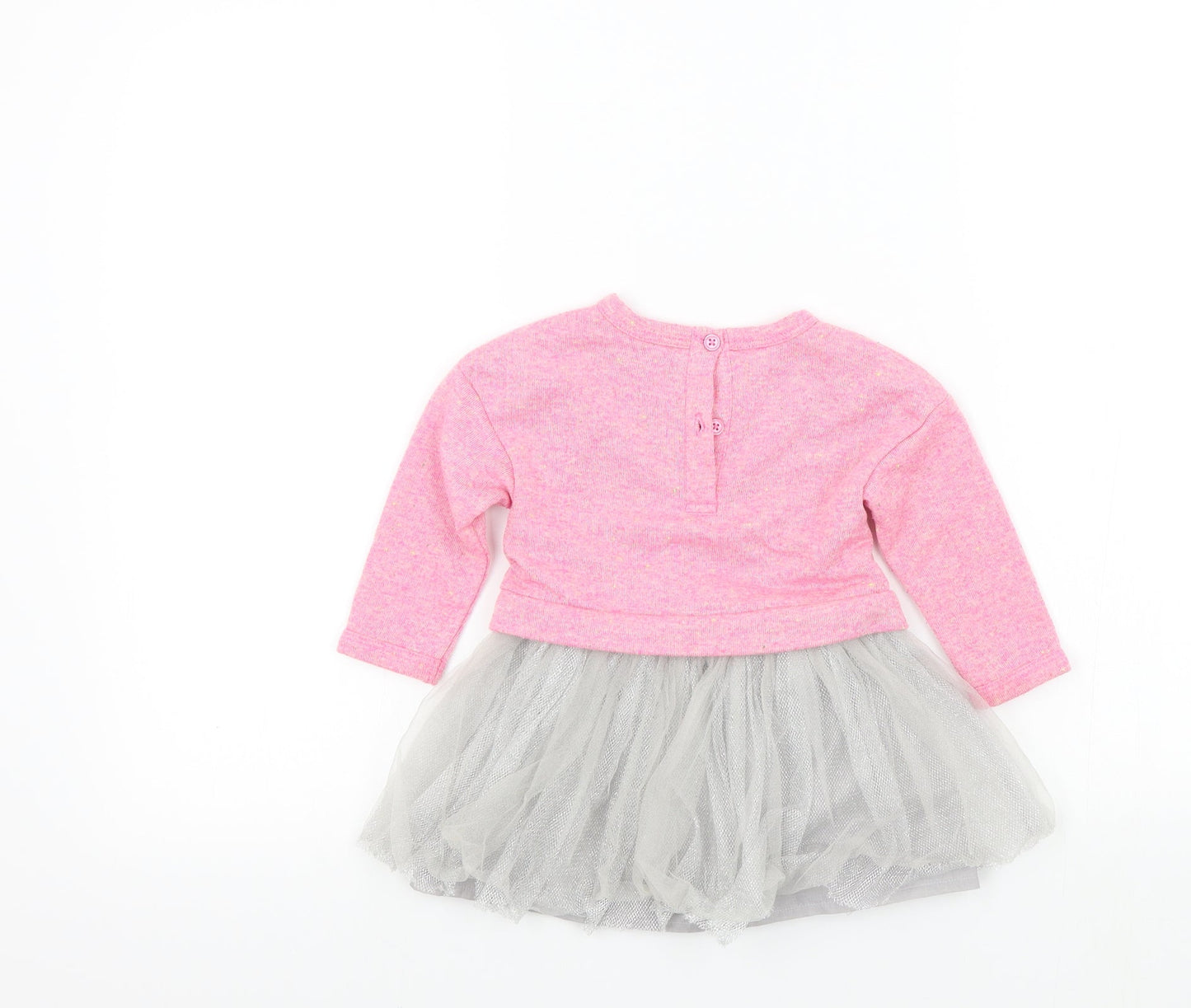 mini v Girls Pink Colourblock  Fit & Flare  Size 9-12 Months