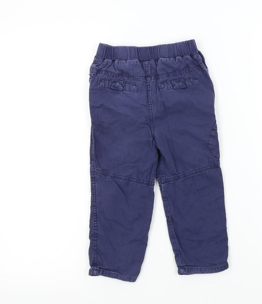 M&Co Boys Blue Colourblock  Cargo Trousers Size 18-24 Months