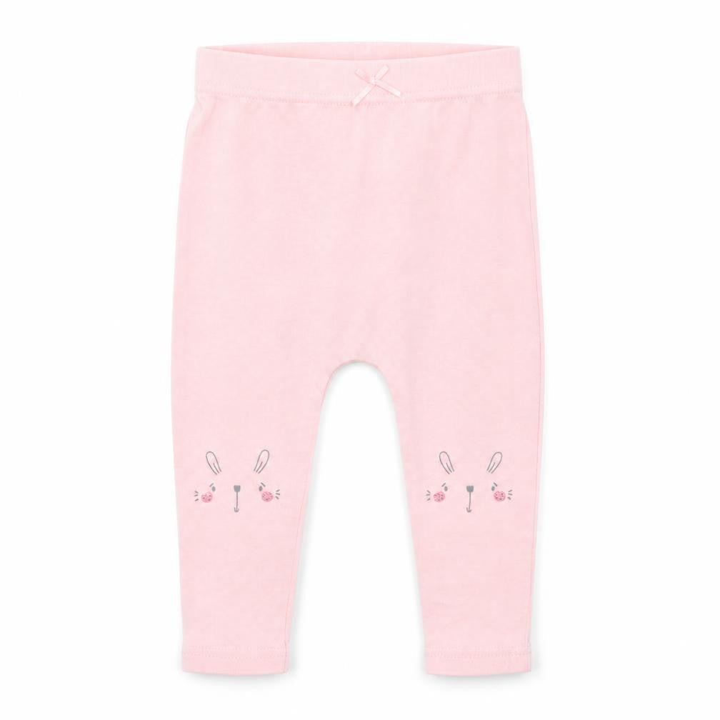Front view of Studio girls’ pink colourblock jogger leggings, size 9-12, months