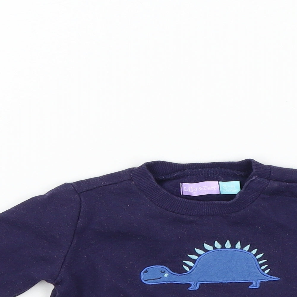 lily&dan Boys Blue Colourblock  Pullover Jumper Size 3-6 Months