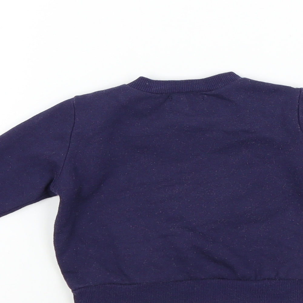 lily&dan Boys Blue Colourblock  Pullover Jumper Size 3-6 Months
