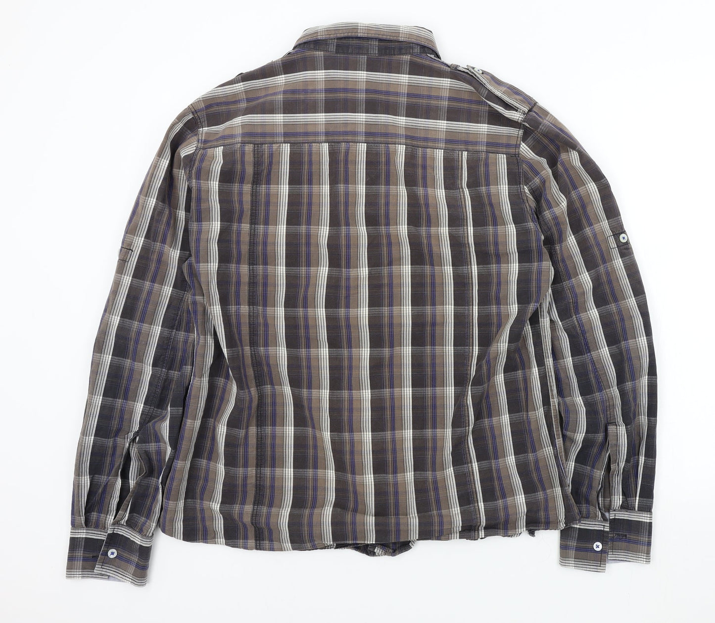 ASOS Mens Brown Check   Button-Up Size L