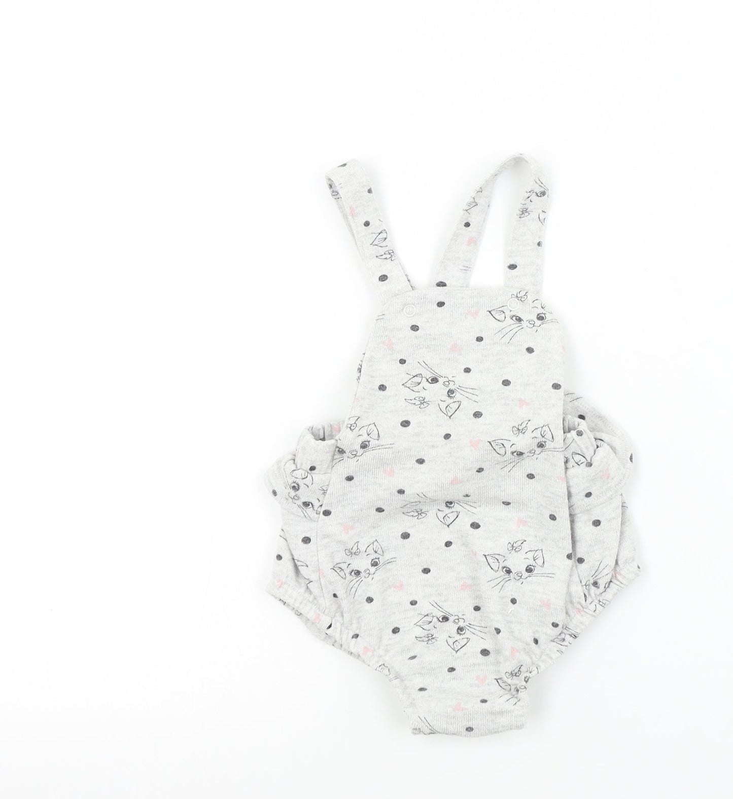 George Girls Grey Colourblock  Dungaree One-Piece Size 12-18 Months