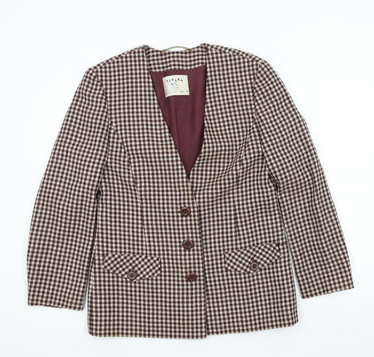 separa Womens Purple Geometric  Jacket Blazer Size 12
