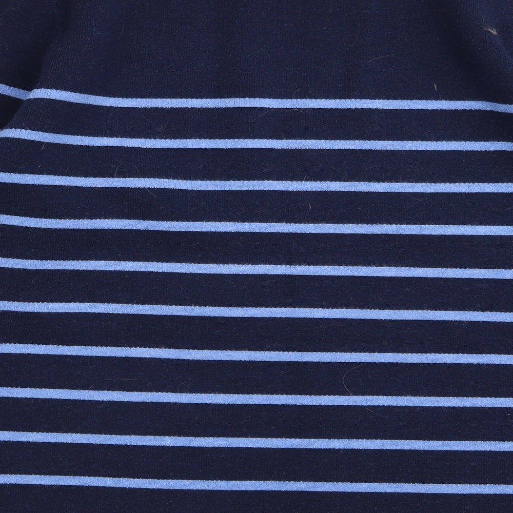 Adrienne Vittadini Womens Blue Striped  Pullover Jumper Size L