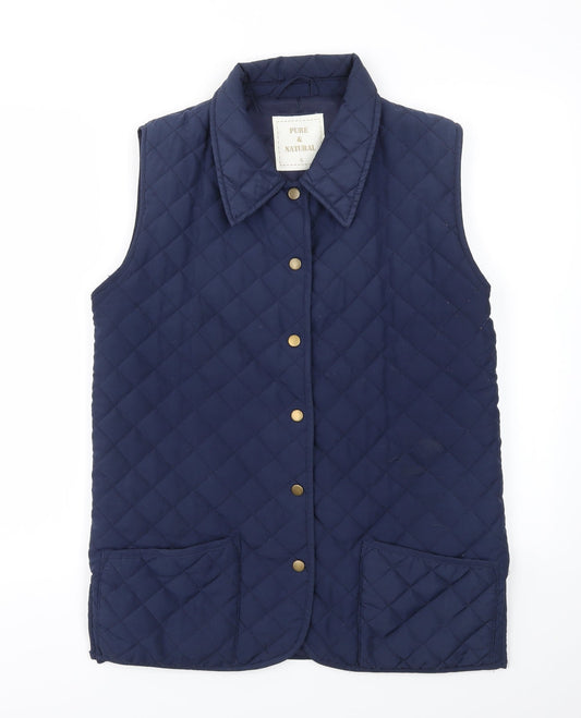 Pure & Natural Womens Blue   Gilet Coat Size S
