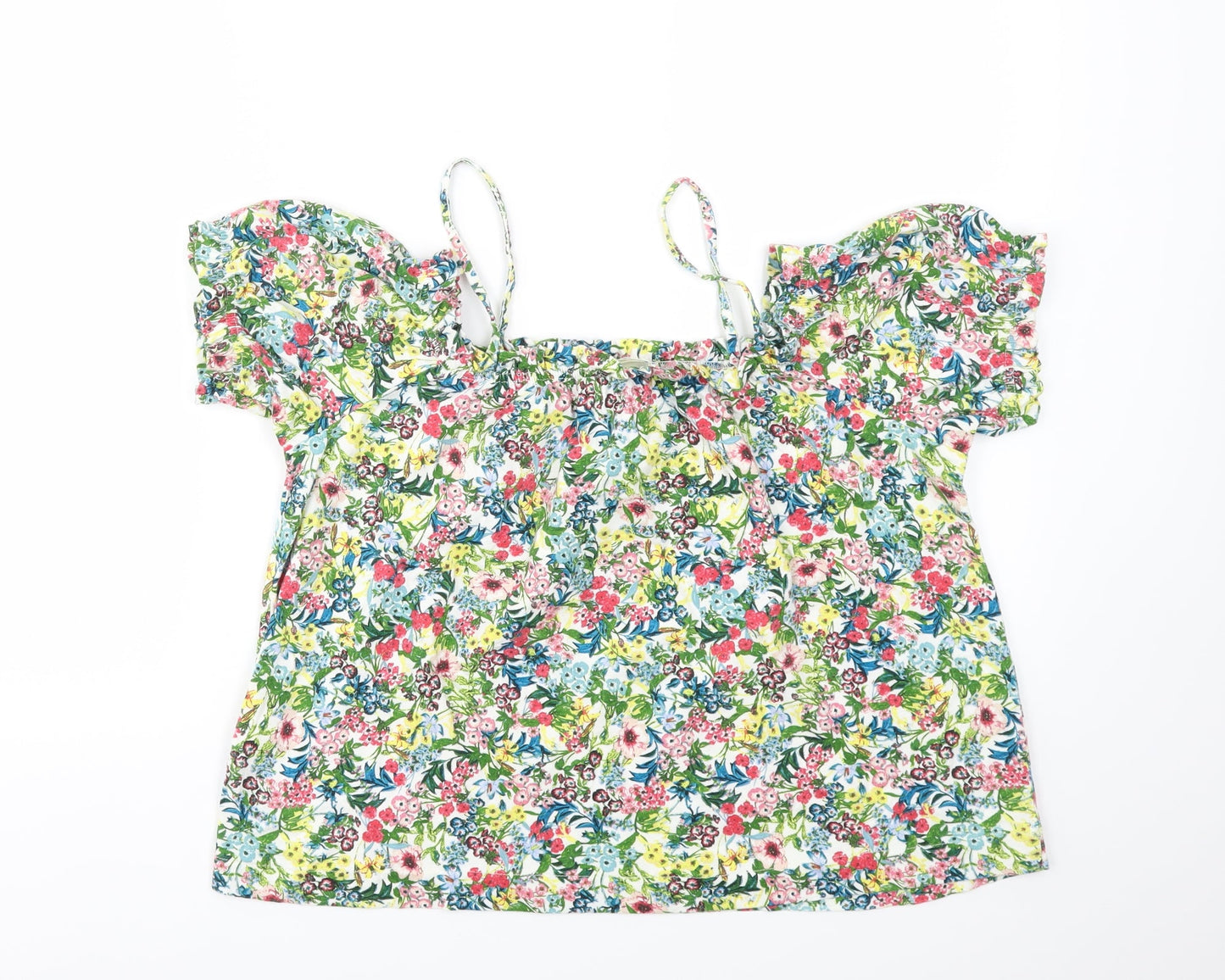 H&M Womens Multicoloured Floral  Basic T-Shirt Size S
