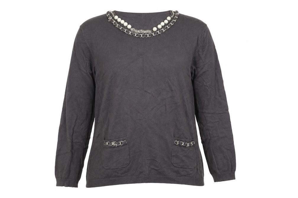JUST ELEGANCE Womens Grey   Pullover Jumper Size XL  - beaded