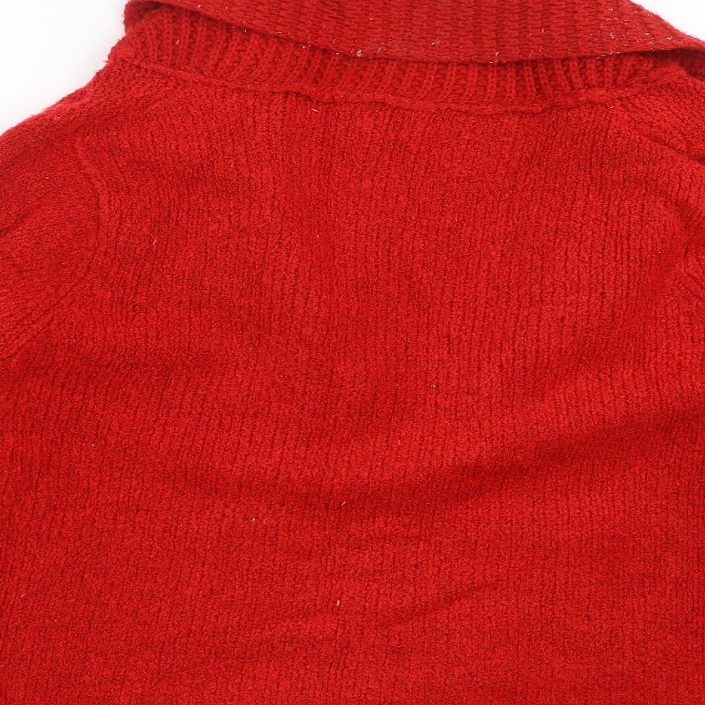 Fay Louise Womens Red  Knit Cardigan Jumper Size XL
