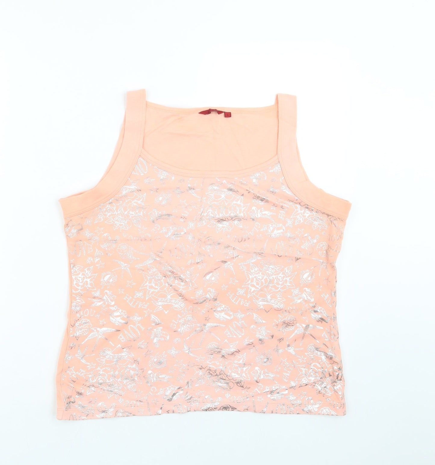 Debenhams Womens Pink Floral  Basic T-Shirt Size L