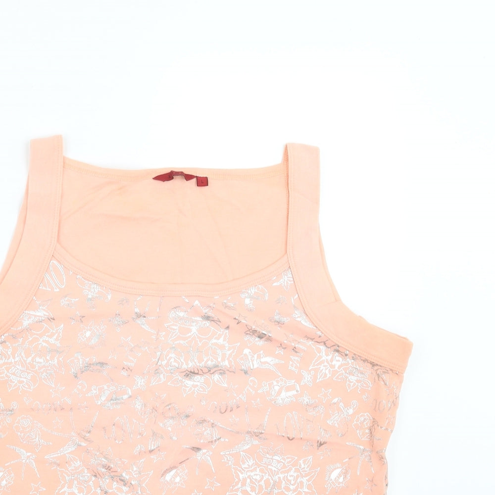 Debenhams Womens Pink Floral  Basic T-Shirt Size L
