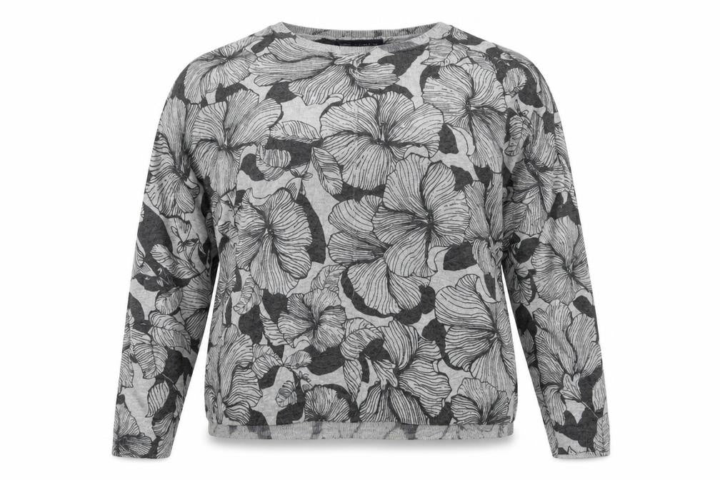 M&S Womens Grey Floral  Pullover Jumper Size XL