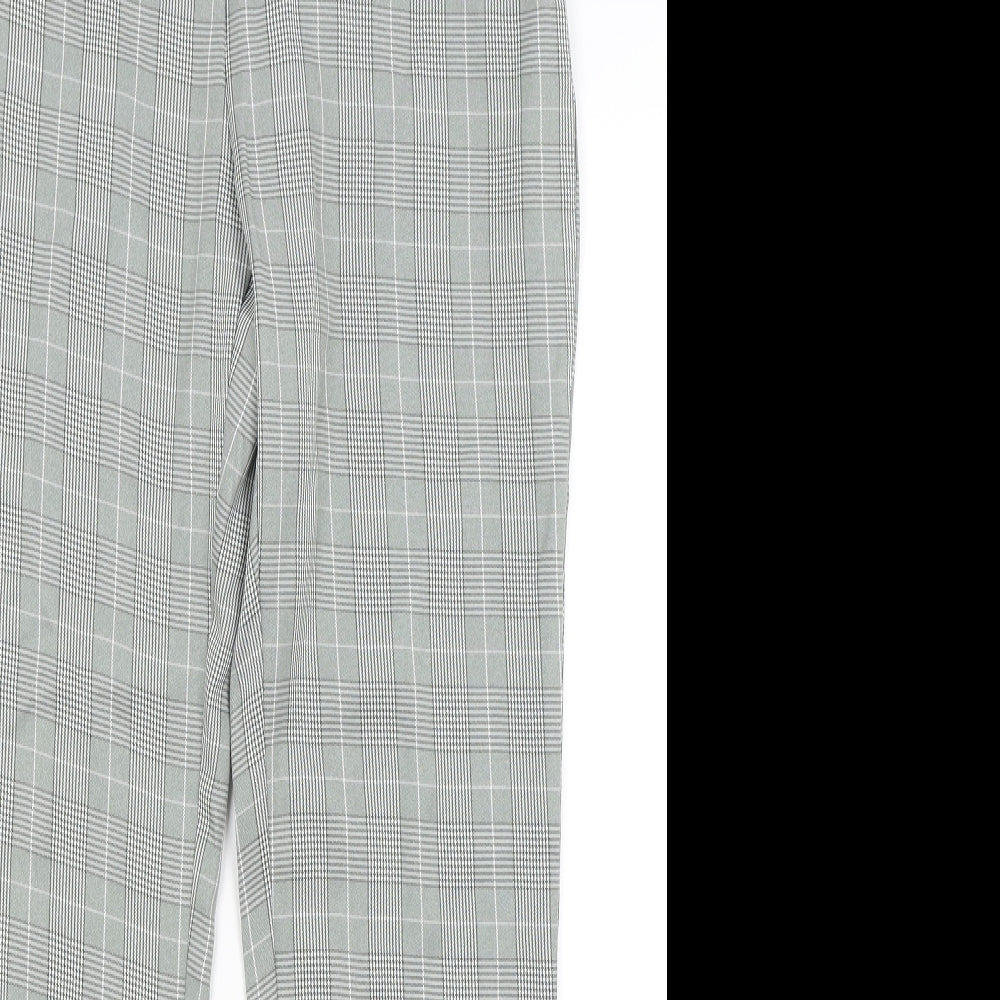 Nasty Gal Womens Grey Check  Trousers  Size 10 L27 in