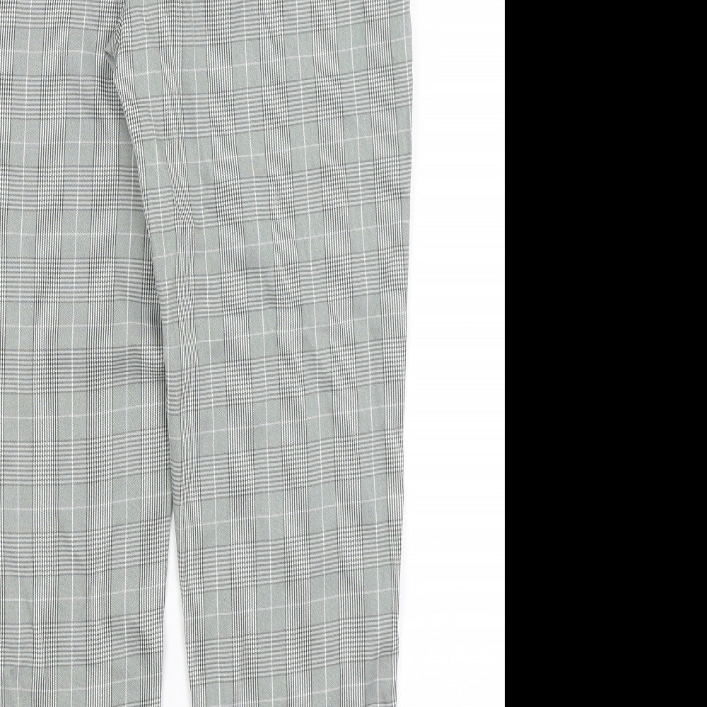 Nasty Gal Womens Grey Check  Trousers  Size 10 L27 in