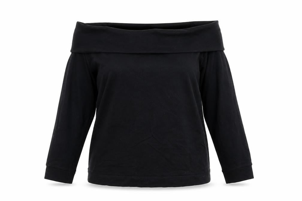Front view of ASOS women’s blue basic t-shirt, size UK 14