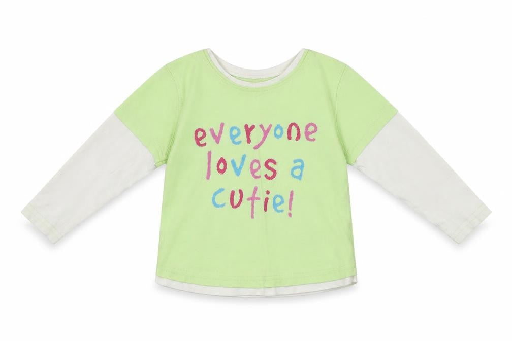 Front view of Next girls’ green basic t-shirt, size 12-18, months