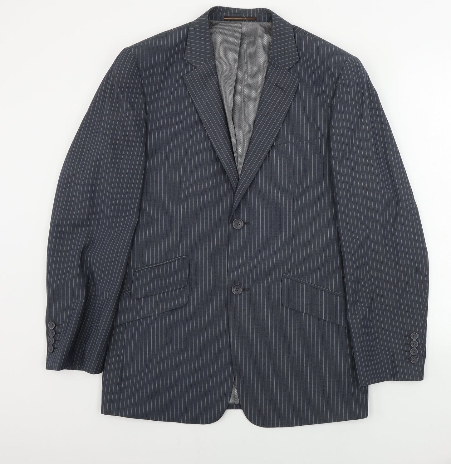 san luca Mens Grey Striped  Jacket Blazer Size 40