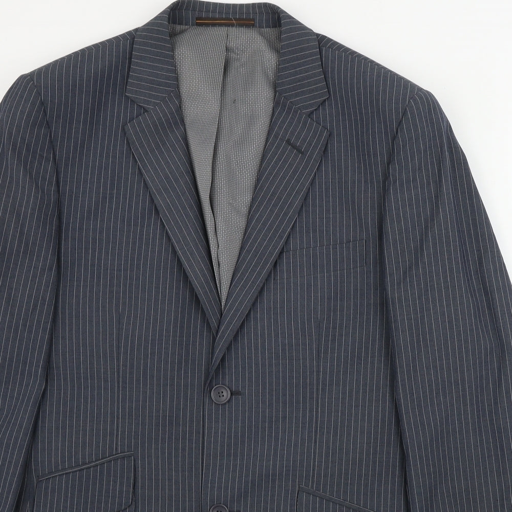 san luca Mens Grey Striped  Jacket Blazer Size 40