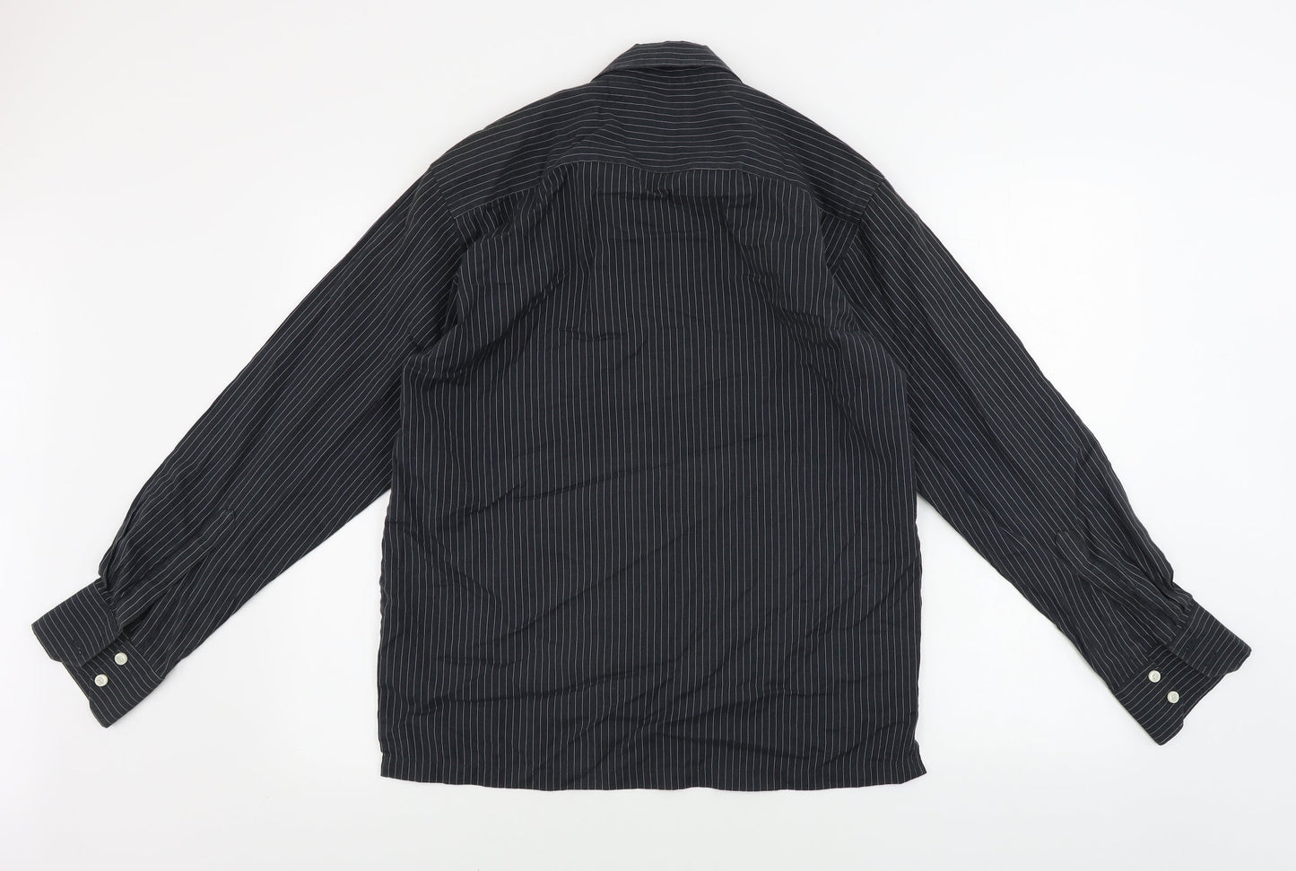 Cedar Wood State  Mens Black Striped   Button-Up Size S