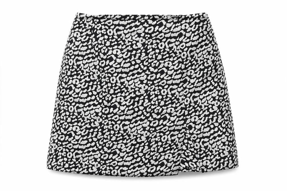 SheIn Womens White Animal Print  A-Line Skirt Size M
