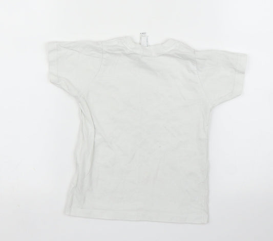 Rabbit Skins Boys White   Basic T-Shirt Size 2 Years
