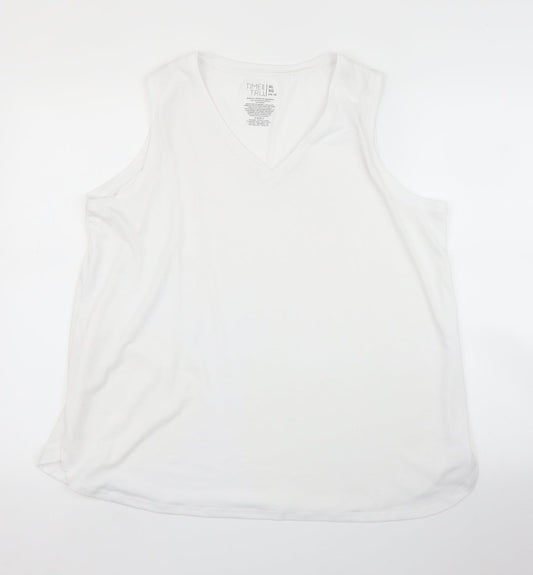 Time & Tru Womens White   Basic Tank Size XL