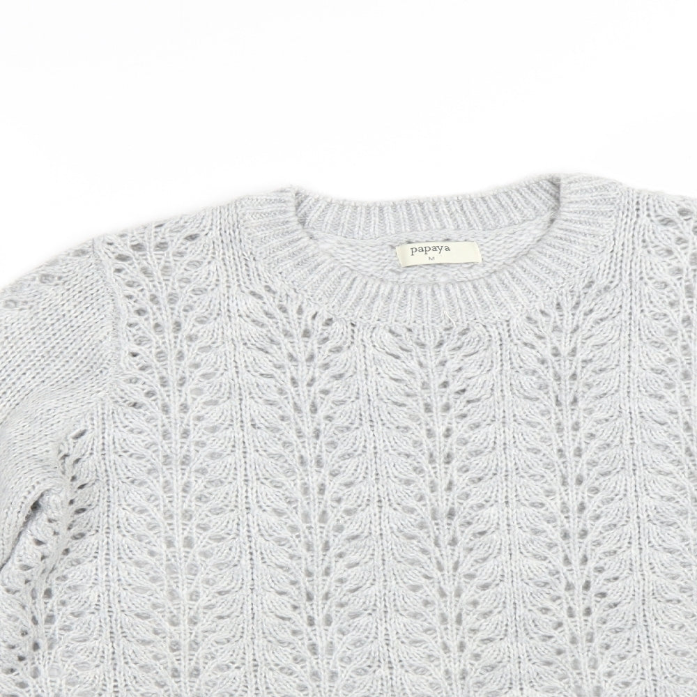 Papaya Womens Grey   Pullover Jumper Size M