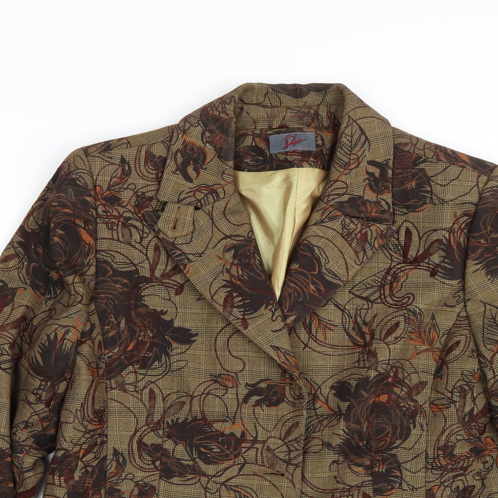 Dome Womens Brown Floral  Jacket Suit Size 10