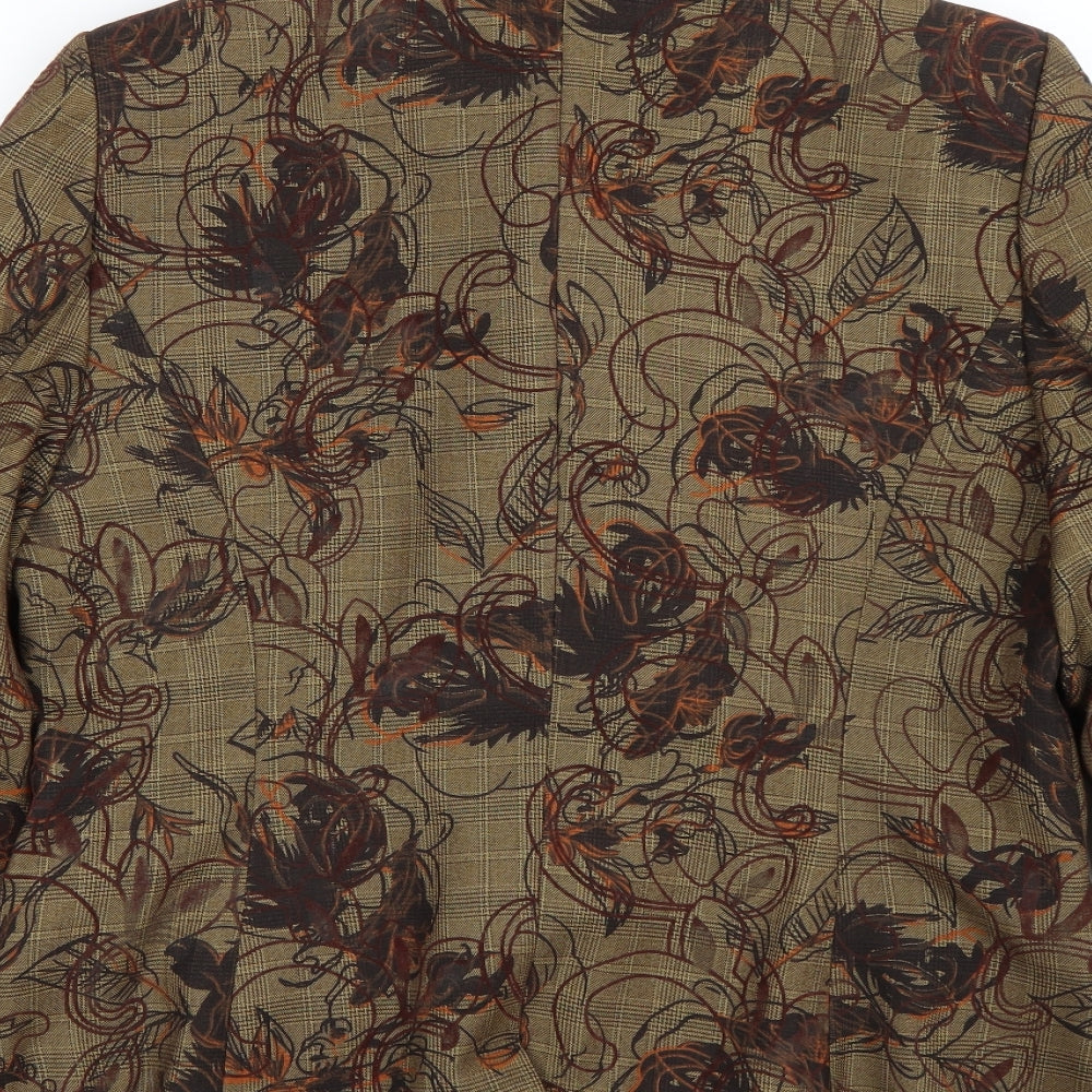 Dome Womens Brown Floral  Jacket Suit Size 10
